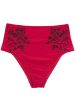 Wolf & Whistle Lana Red Embroidered high waist Bikini Brief Supply