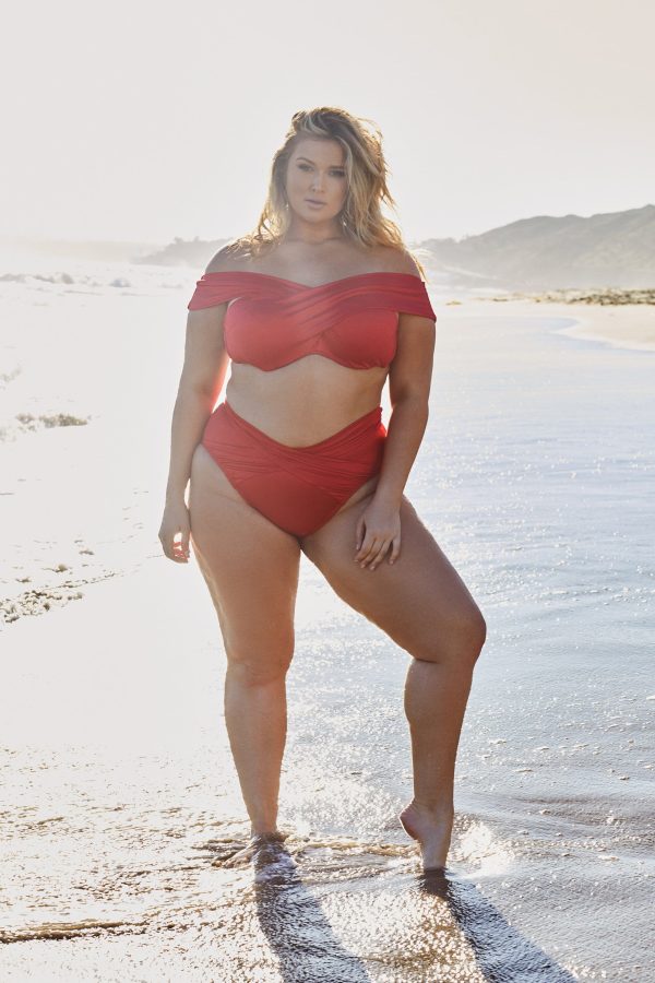 Hunter McGrady Plus Size Curve Red Wrap Bikini Bottom Supply