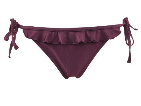 Peek & Beau Wine High Shine Ruffle Frill Tie Side Brief Supply