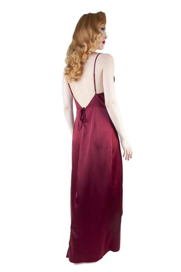 Reina Wine Satin Chemise Fashion