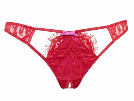 Love Pink Red Ouvert Brief Curve on Sale