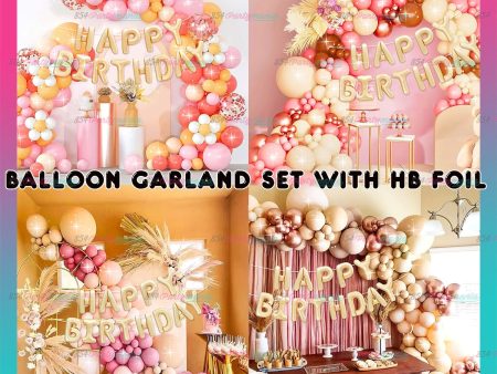 BALLOON GARLAND SET WITH HB LETTER FOIL For Discount