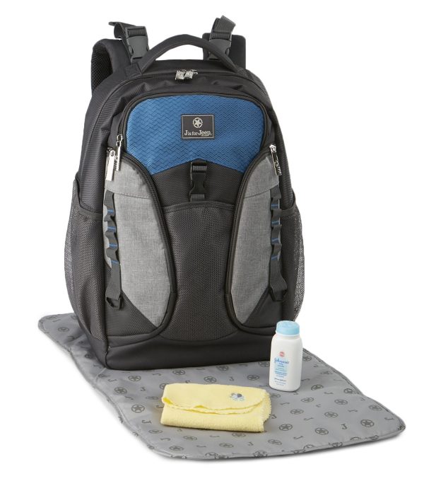 Jeep Adventurers Diaper Backpack- Grey & Teal Discount