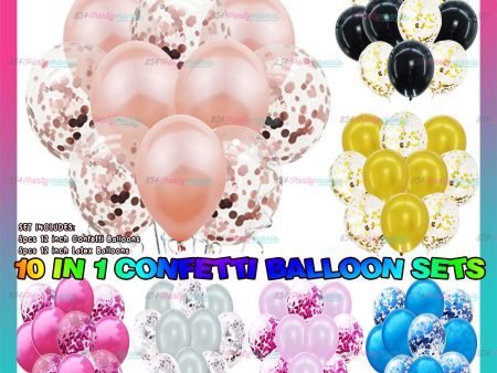 10 IN 1 BALLOON SET WITH CONFETTI (sold by 10 s) For Discount