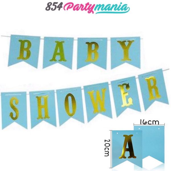 Baby Shower Banner gold print (sold by 12 s) For Cheap