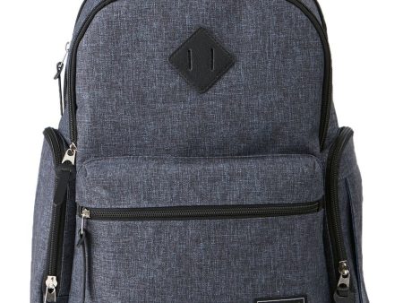 Eddie Bauer Places & Spaces Bridgeport Diaper Backpack- Navy Crosshatch with Black Trim on Sale