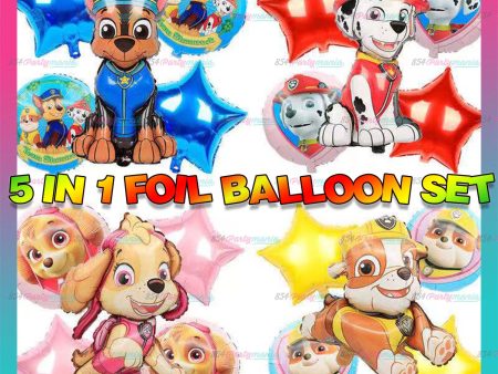 5 IN 1 PAW PATROL FOIL BALLOON SET (sold by 10 s) Cheap