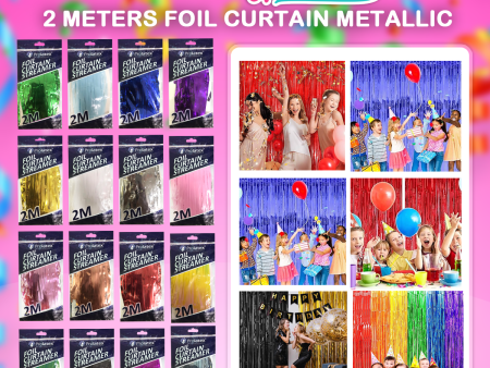 2Meters Foil Curtain Shiny (sold by 5pcs) For Discount