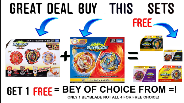 IN STOCK B-191 OverDrive Set + Beyblade Burst Ultimate VS Set B-205 + FREE BEYBLADE OF CHOICE WOW CRAZY Discount