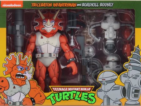 TMNT NECA Triceration Infantryman and Roadkill Rooney Hot on Sale