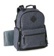 Eddie Bauer Places & Spaces Bridgeport Diaper Backpack- Navy Crosshatch with Black Trim on Sale