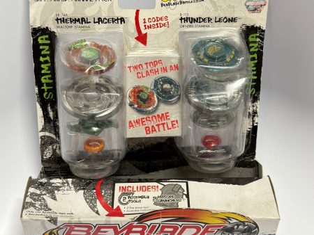 Beyblade Metal Masters Solid Iron Showdown 2-Pack – Thermal Lacerta vs. Thunder Leone Hot on Sale