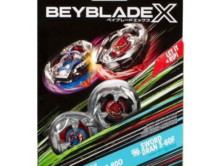 Beyblade X Tail Viper 5-80O and Sword Dran 3-60F Top Dual Pack Set Cheap