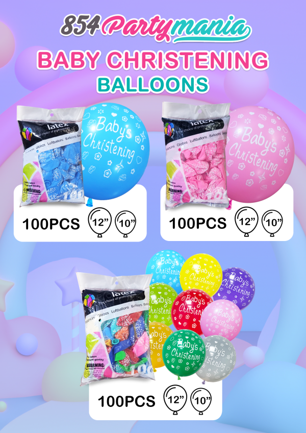 BABY CHRISTENING FULLPRINT PROLATEX BALLOONS Discount