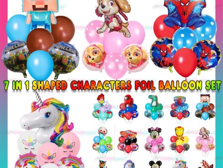 7 IN 1 SHAPED CHARACTER BALLOON SET (sold by 10 s) on Sale