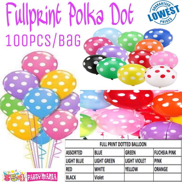 Fullprint Polka Dotted Balloons (3bags min) Sale