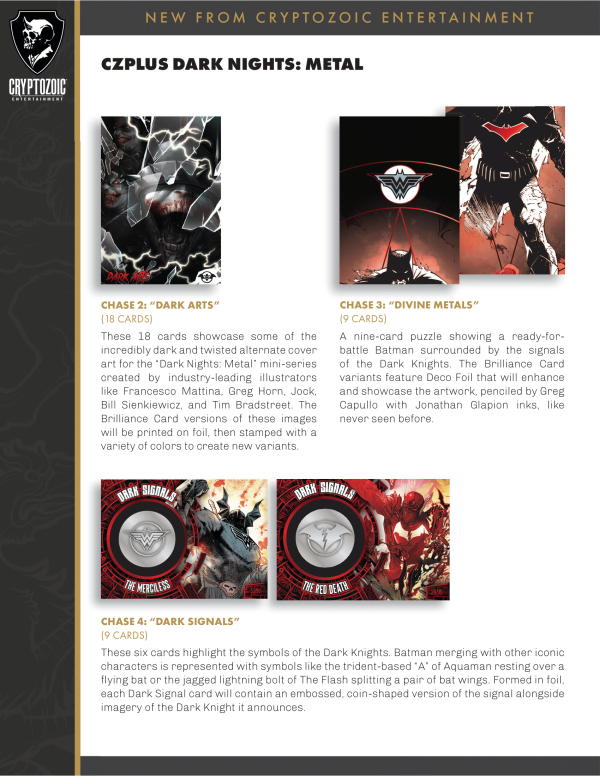 Cryptozoic Entertainment - 2024 CZPlus Dark Nights Metal Trading Cards on Sale