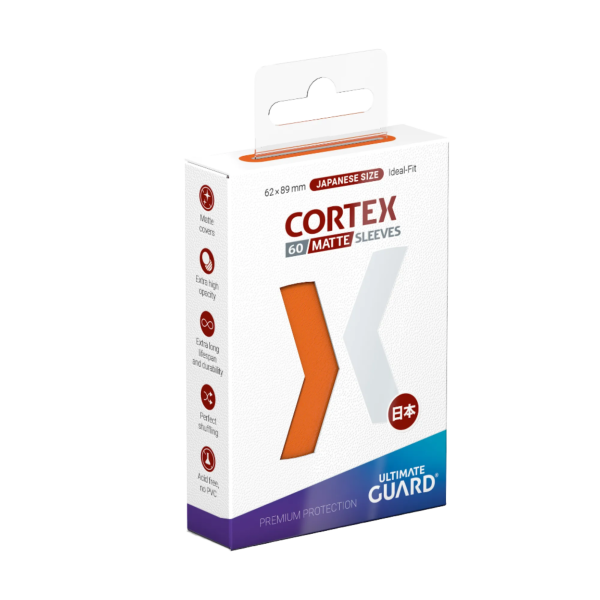 Ultimate Guard - Cortex Sleeves - Japanese Size - Ideal-Fit - Matte Orange - 60pk Online Hot Sale