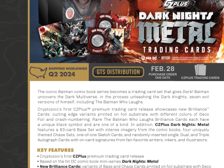 Cryptozoic Entertainment - 2024 CZPlus Dark Nights Metal Trading Cards on Sale