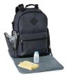 Eddie Bauer Places & Spaces Bridgeport Diaper Backpack- Navy Crosshatch with Black Trim on Sale