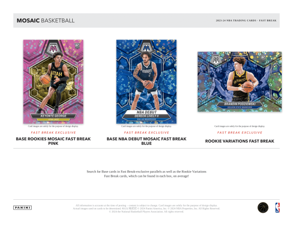 Panini - 2023 24 Mosaic Fast Break Basketball (NBA) - Hobby Box Online Hot Sale