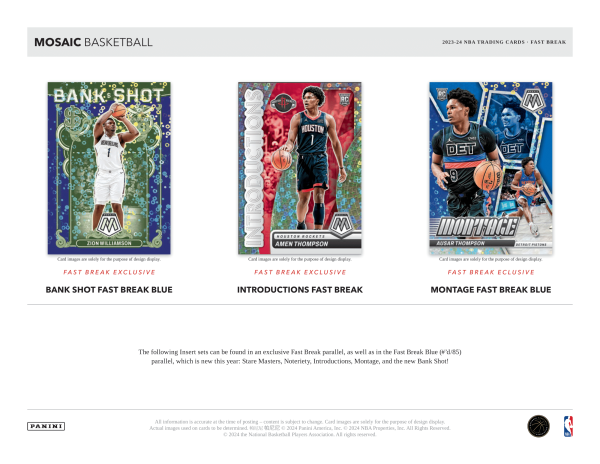 Panini - 2023 24 Mosaic Fast Break Basketball (NBA) - Hobby Box Online Hot Sale